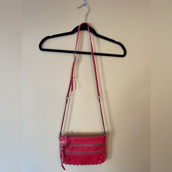 Elliot Lucca Messina Leather Pyramid Fire 3 Zip Crossbody Bag - Picture 3 of 15